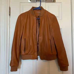 New with tags Leather bomber jacket.